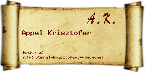Appel Krisztofer névjegykártya