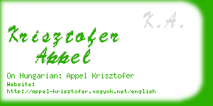 krisztofer appel business card